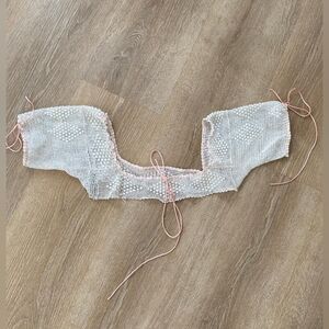 White Lace Trim Crochet Yoke Vintage